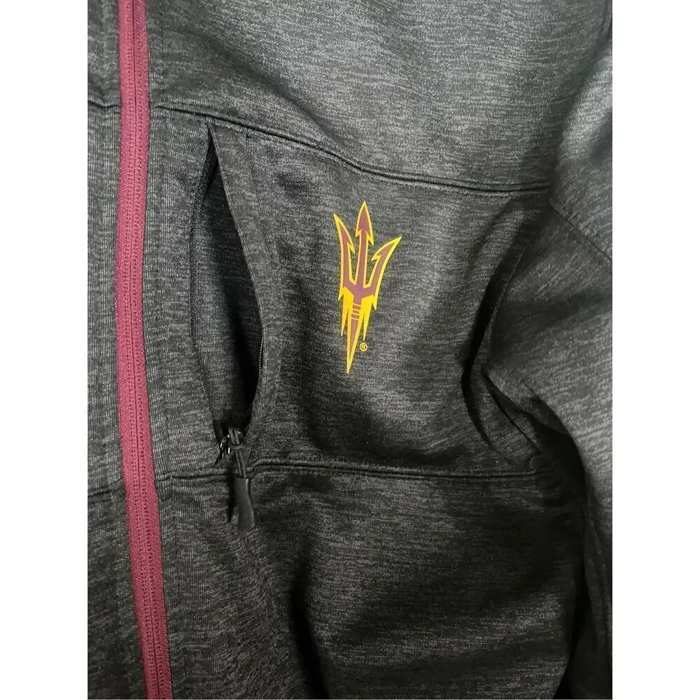 Colosseum Men's Gray Arizona State Sun Devils Anchor Full Zip Jacket Size XL